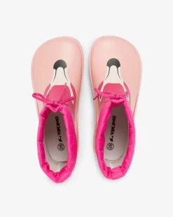 New Viking Alv Barefoot Paw Print Rubber Boot Light Pink/Magenta
